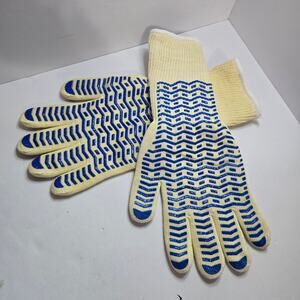 Reizen Large Heat Resistant Oven Gloves cotton Nomex Silicone Grip -Pair-New